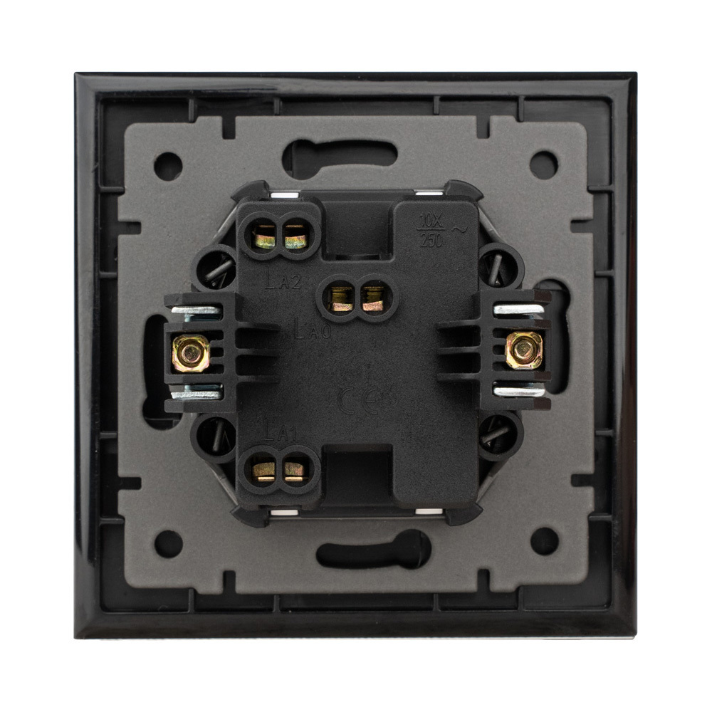 Mvava modern black 1 Gang 1 Way 2 Way uk eu standard Wall Mounted electric power socket and wall switches light switch