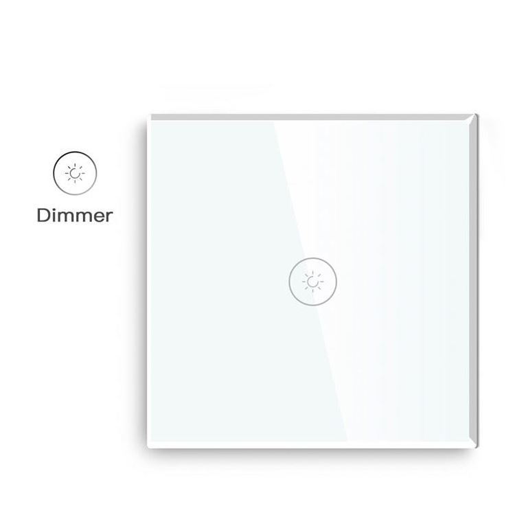 UK/EU Standard Glass Panel 1 Gang 2 Way Wall Electrical Touch Dimmer  Energy Saving Interruptor Light Switch