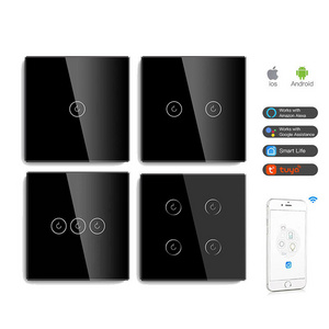 Mvava CE RoHS 1/2/3/4 Gang 600w Europe Zigbee Tuya Alexa Remote Control Light Smart Home Wall Touch Light Wifi Smart Switch