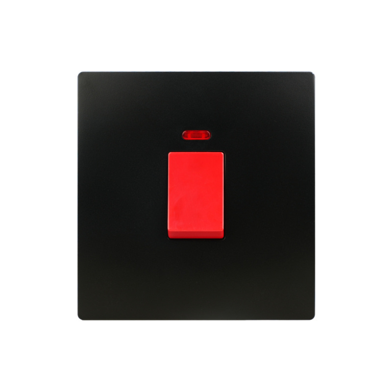 Mvava UK/EU Standard Arch Panel Ultra-thin PC 45A 1Gang Switch Power Wall Light Electric Switch With Red Indicator Light