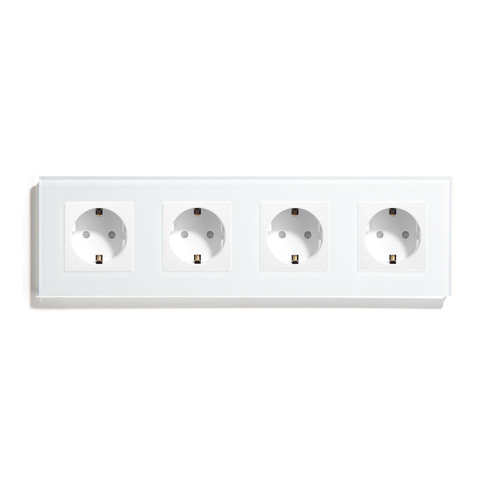 Mvava White Grey Black Glod 220v Eu Russia Standard Tempered Glass 4 Outputs Wall Electric Modular Plug Switch And Socket