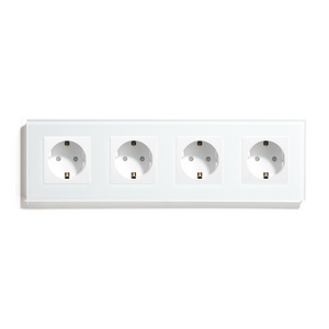 Mvava White Grey Black Glod 220v Eu Russia Standard Tempered Glass 4 Outputs Wall Electric Modular Plug Switch And Socket