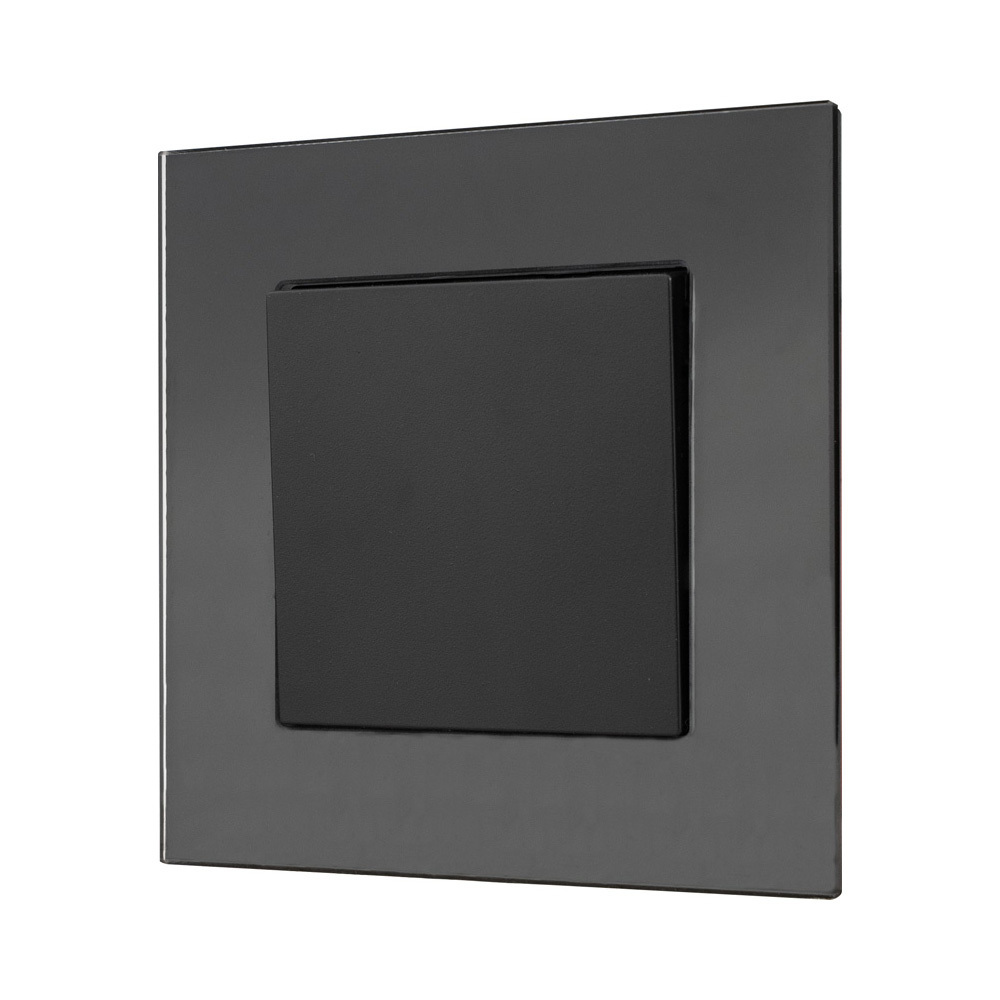 Mvava modern black 1 Gang 1 Way 2 Way uk eu standard Wall Mounted electric power socket and wall switches light switch