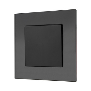 Mvava modern black 1 Gang 1 Way 2 Way uk eu standard Wall Mounted electric power socket and wall switches light switch