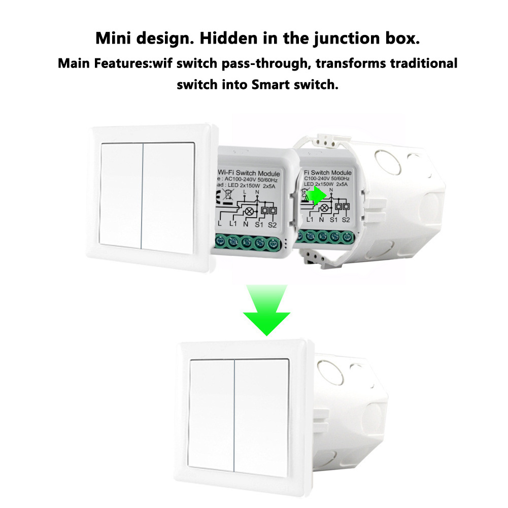 Mvava Rohs Ce 16a Tuya Switching Power Supply Module Mini Smart Switch Zigbee 2 Way Wifi Smart Relay Switch Module No Neutral