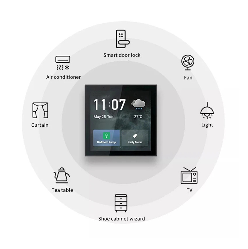 Mvava Wall Central Control Touch Switch Panel Zigbee Hub Gateway 4 Inch Tuya Alexa Arabic Home Automation System Smart Solution