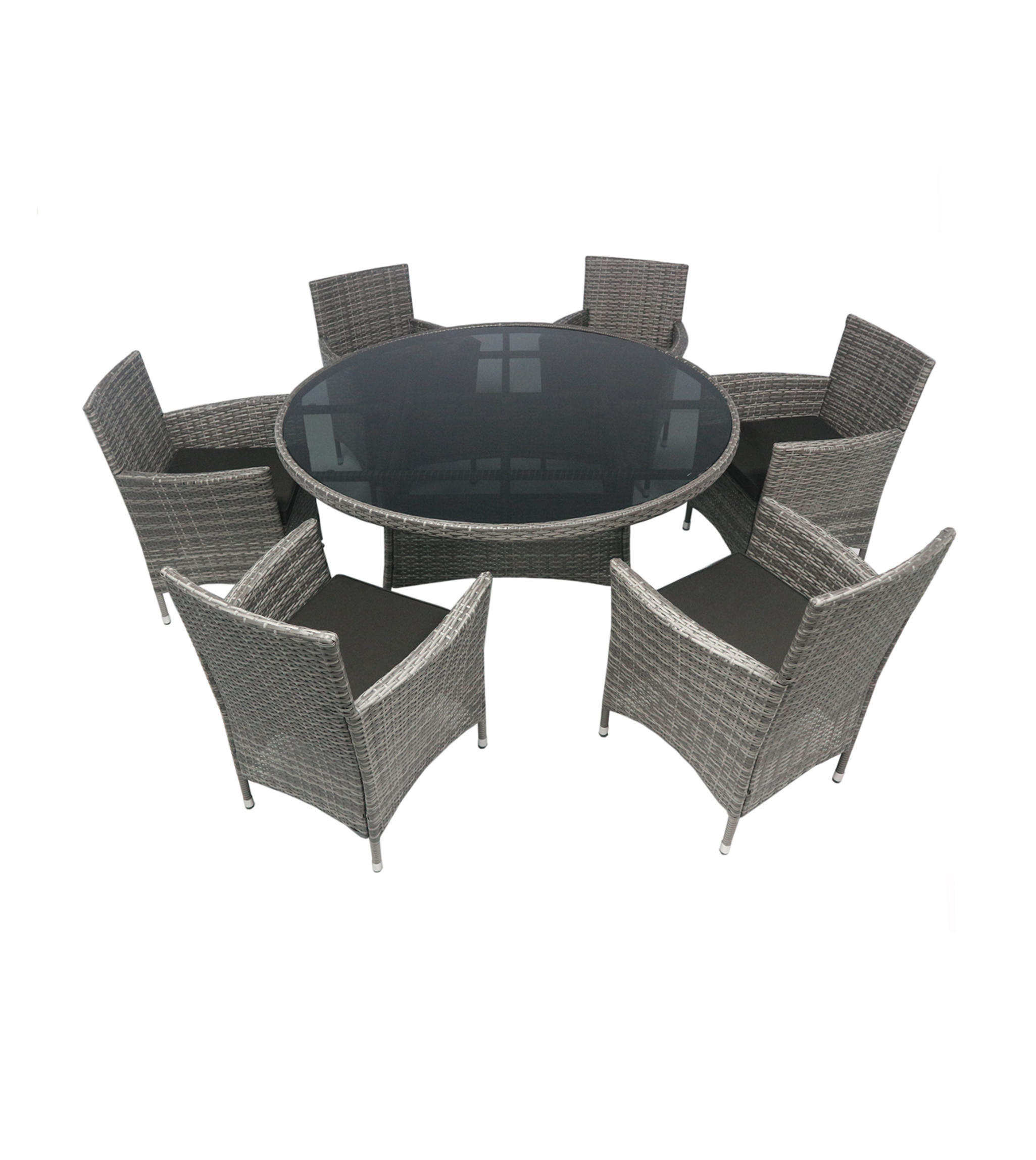 HIGH QUALITY CHEAP PRICE PE RATTAN WICKER GARDEN FURNITURE  ROUND TABLE 140CM  (WITH 06 CHAIRS)