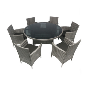 HIGH QUALITY CHEAP PRICE PE RATTAN WICKER GARDEN FURNITURE  ROUND TABLE 140CM  (WITH 06 CHAIRS)