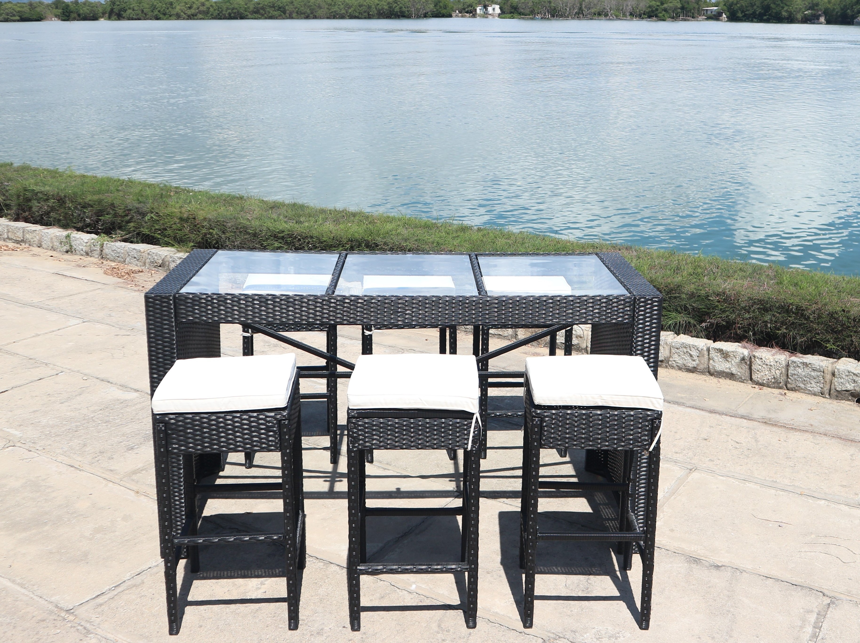 PE RATTAN WICKER GARDEN FURNITURE SOFA SET/ BAR SET 2