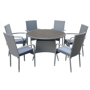 HIGH QUALITY CHEAP PRICE PE RATTAN WICKER GARDEN FURNITURE  SET ROUND TABLE 1210