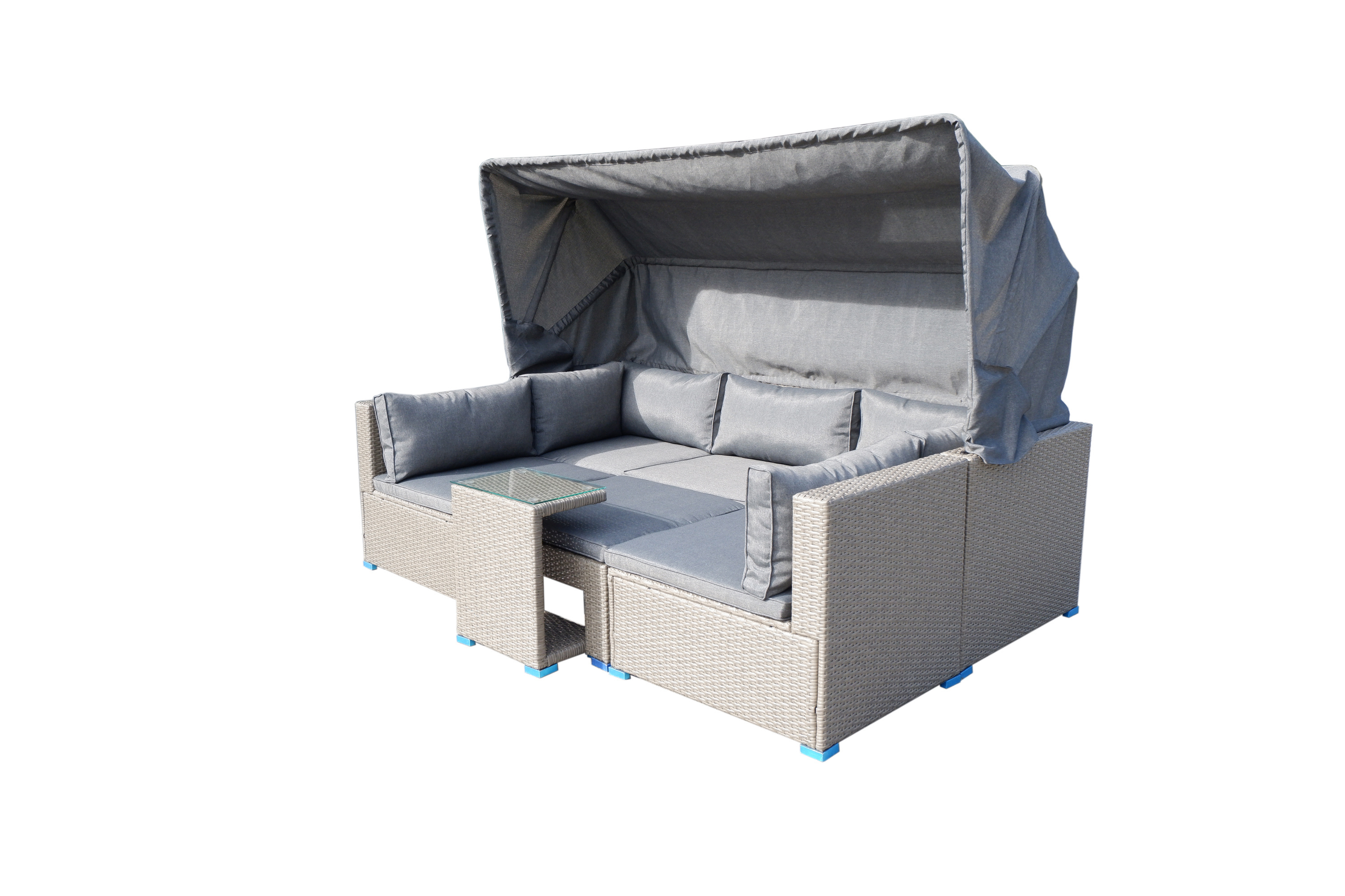 HIGH QUALITY CHEAP PRICE PE RATTAN WICKER GARDEN FURNITURE  NEW BIG SOFA  WITH COVER TOP