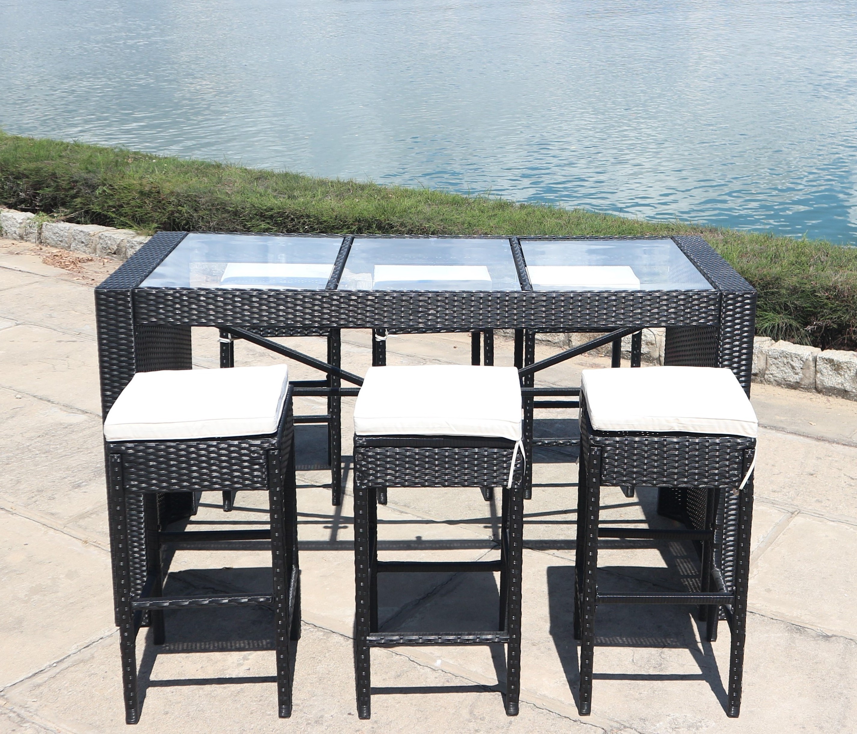 PE RATTAN WICKER GARDEN FURNITURE SOFA SET/ BAR SET 2