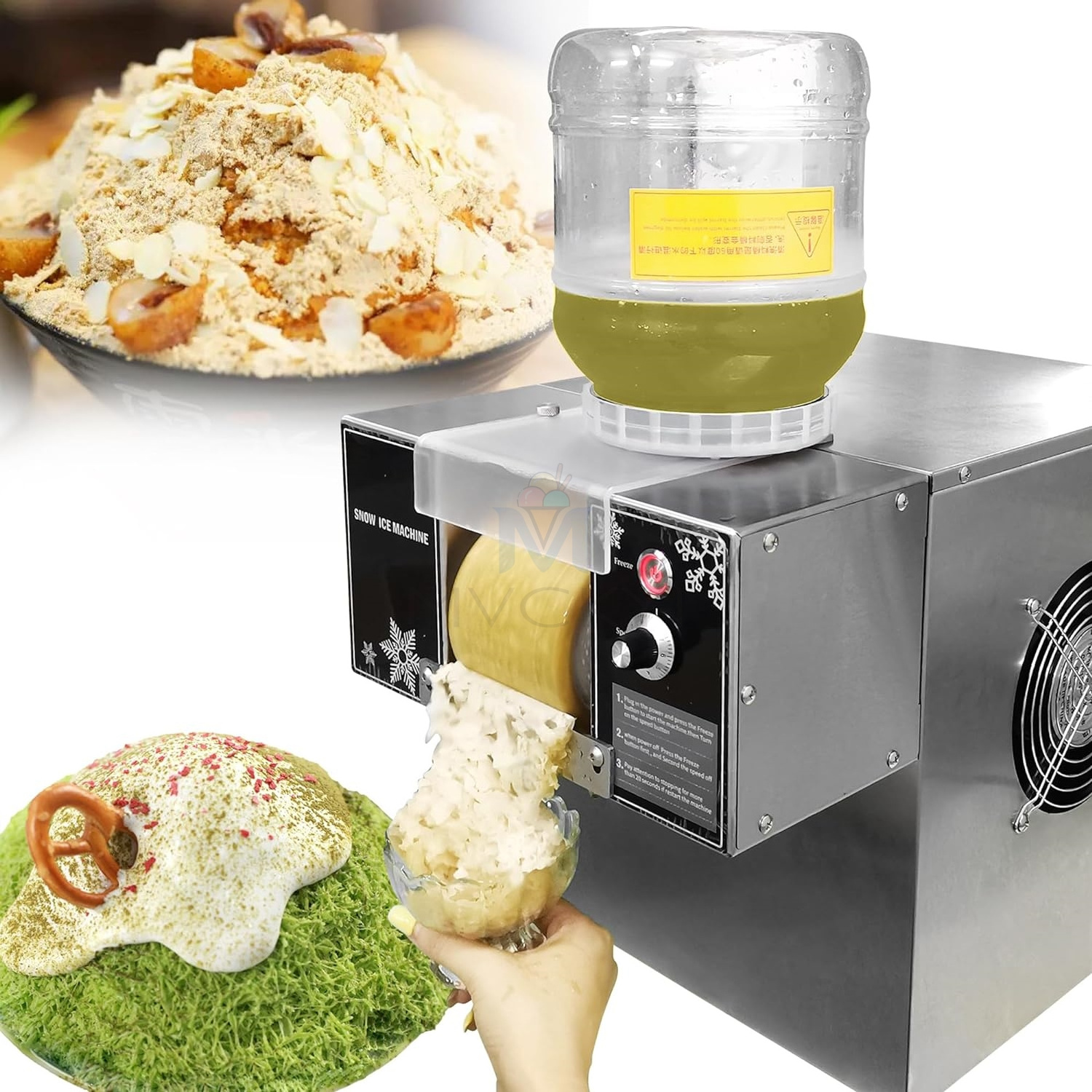 Mvckyi 160KG/24H commercial ice cream equipment Snow Ice Shaving bingsu Machine korea snowflake shaved ice machine