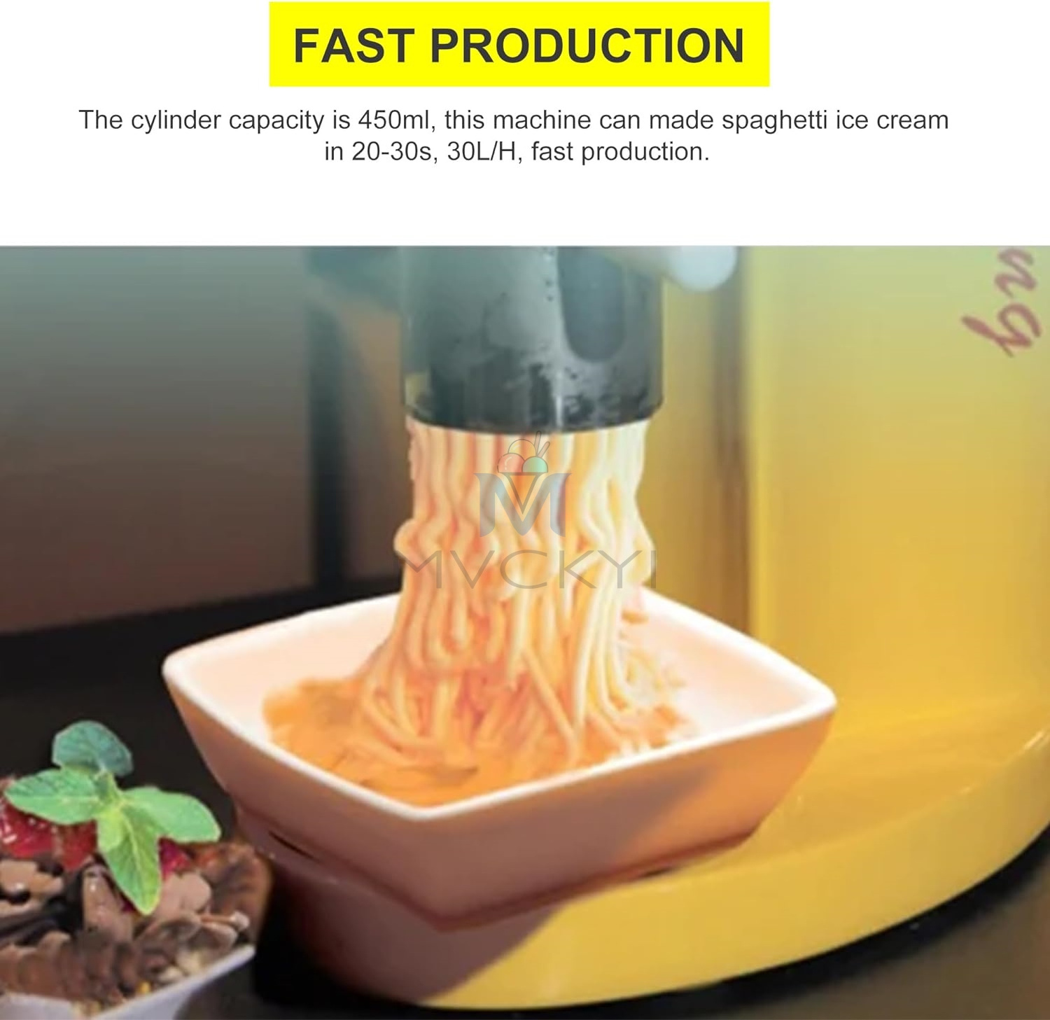 Mvckyi CE gelato ice cream noodle shape making machine/ice cream spaghetti machine/spaghetti press ice cream machine