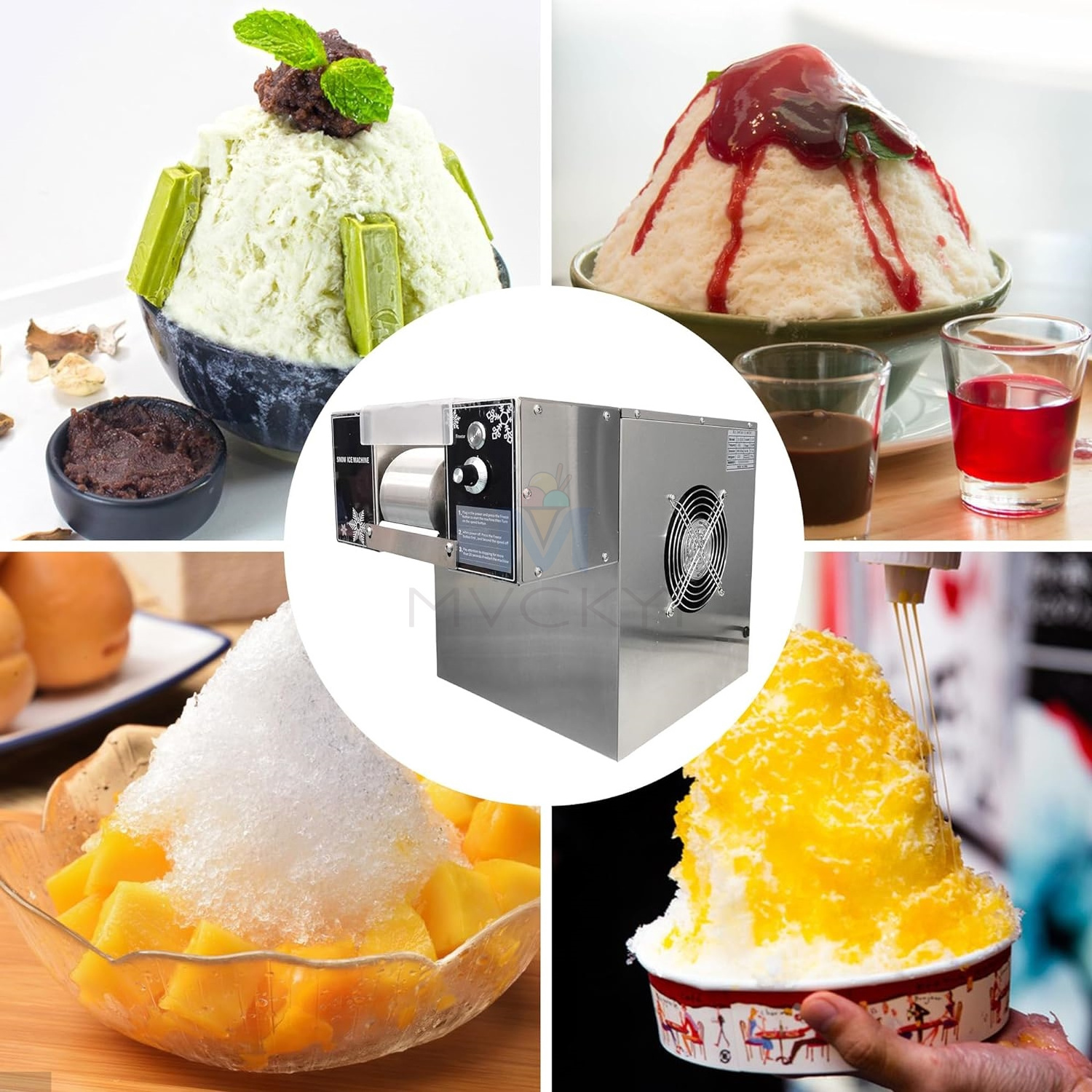 Mvckyi 160KG/24H commercial ice cream equipment Snow Ice Shaving bingsu Machine korea snowflake shaved ice machine