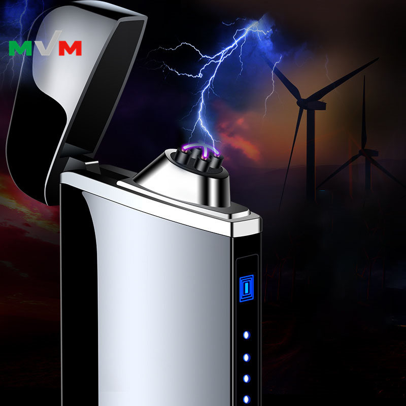 AL02 New Top Quality Custom Windproof Flameless Dual Arc Electric USB Rechargeable Plasma Lighter