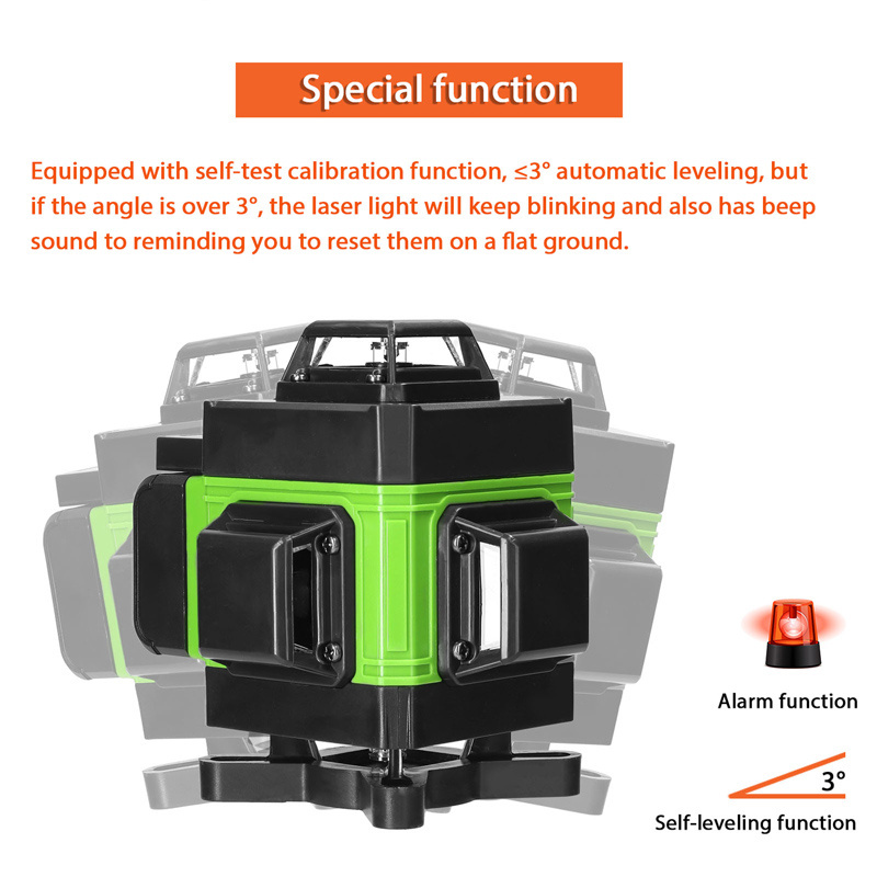 360 Self Leveling Rotary Green Laser Levels 4D Line Laser Level Cross Line Laser Surveying Measuring Tools