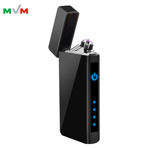 MLT144 Custom Logo New Style Charged Rechargeable Lighter, Electronic Dual Arc Lighter For Smoking