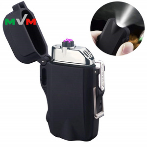 MLT209 USB Rechargeable Custom Flameless Waterproof Electric Lighter with Flashlight Camping Hiking Outdoor Survival Lighter