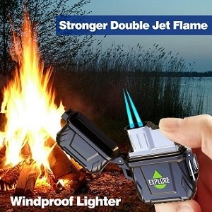 WL08 Mini Torch Lighter Refillable Butane Lighter Waterproof Gas  Adjustable Double Jet Flame Lighters