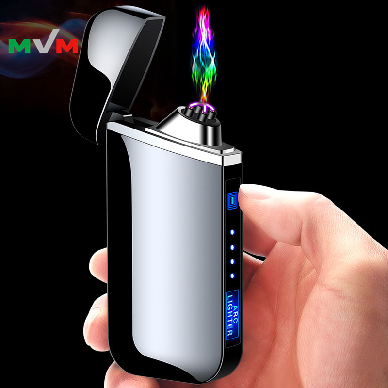 AL02 New Top Quality Custom Windproof Flameless Dual Arc Electric USB Rechargeable Plasma Lighter