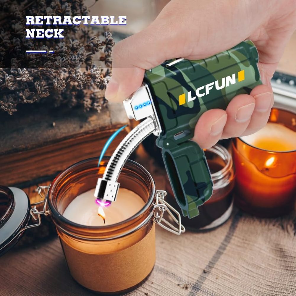 Electric Rechargeable Arc Lighter 360 Flexible Neck Plasma Lighter Flashlight Windproof Waterproof Lighter for Camping