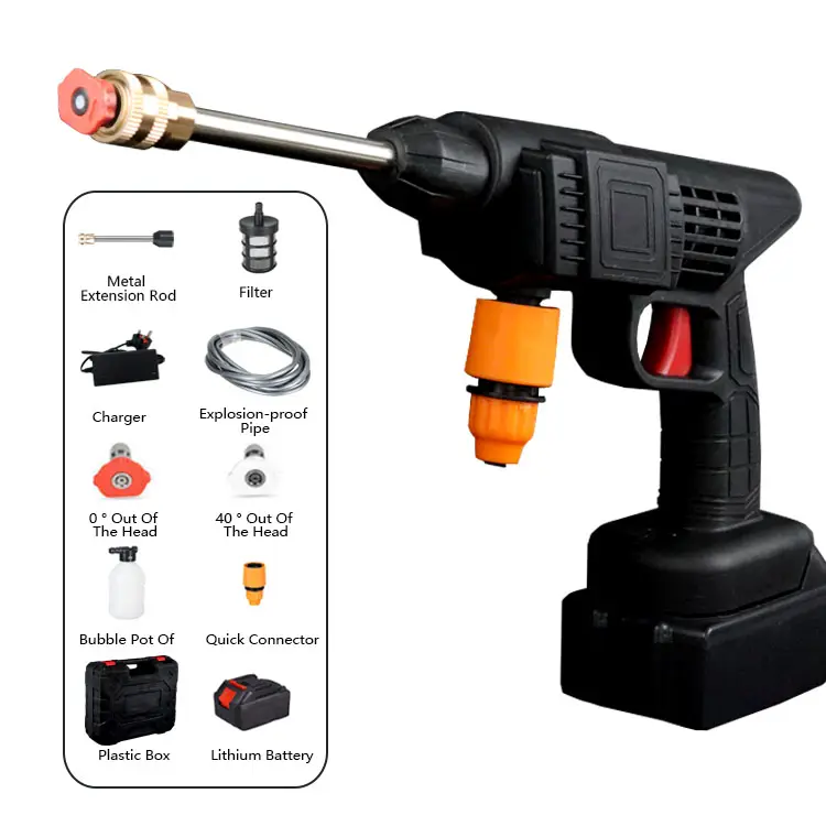 Wholesale powerful high pressure 24V lithium  wireless car washer water jet foam gun car washer