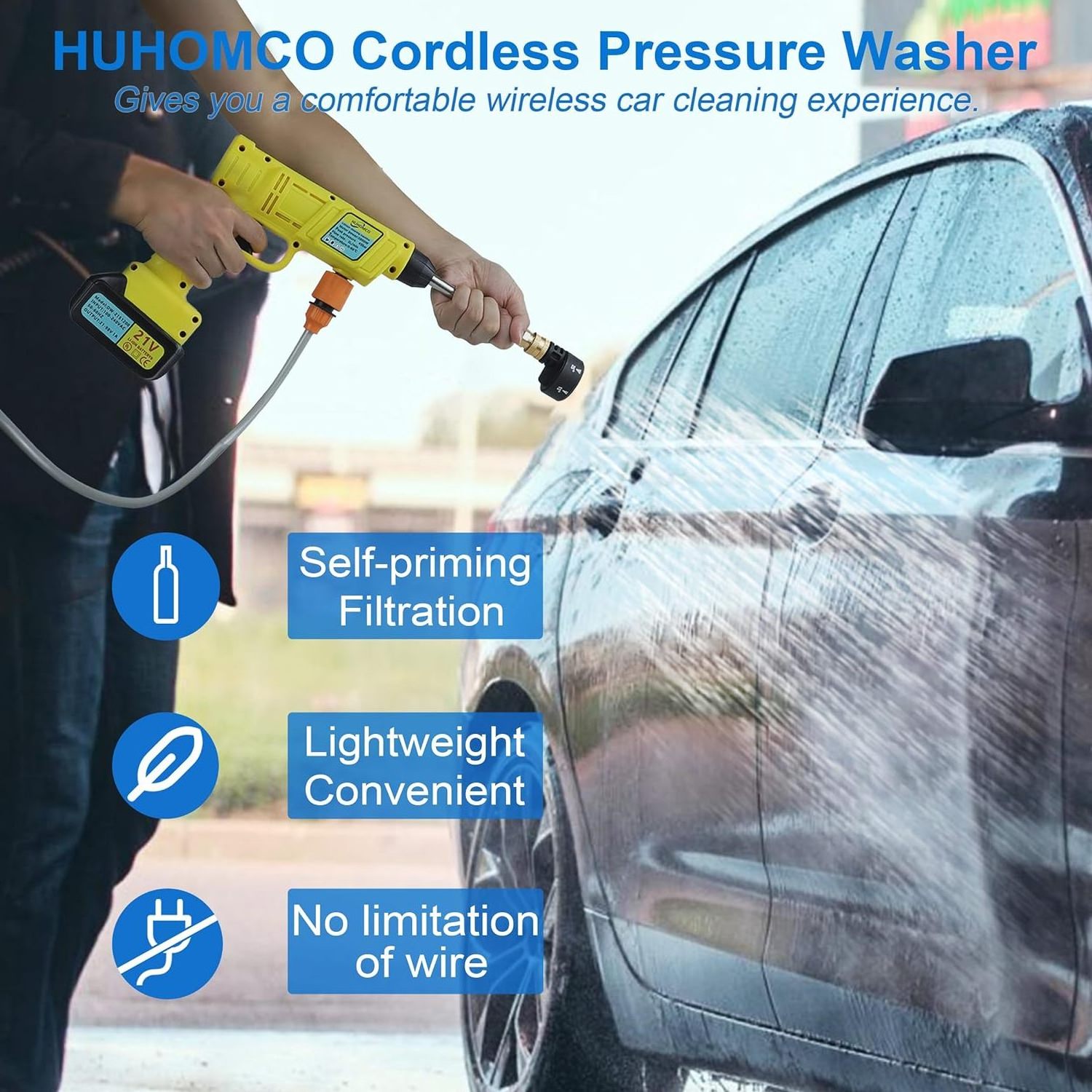 WGO3  Good Quality Sprayer Portable Pressure Washer 21V Cordless Mini Car Cleaning Washing Machine