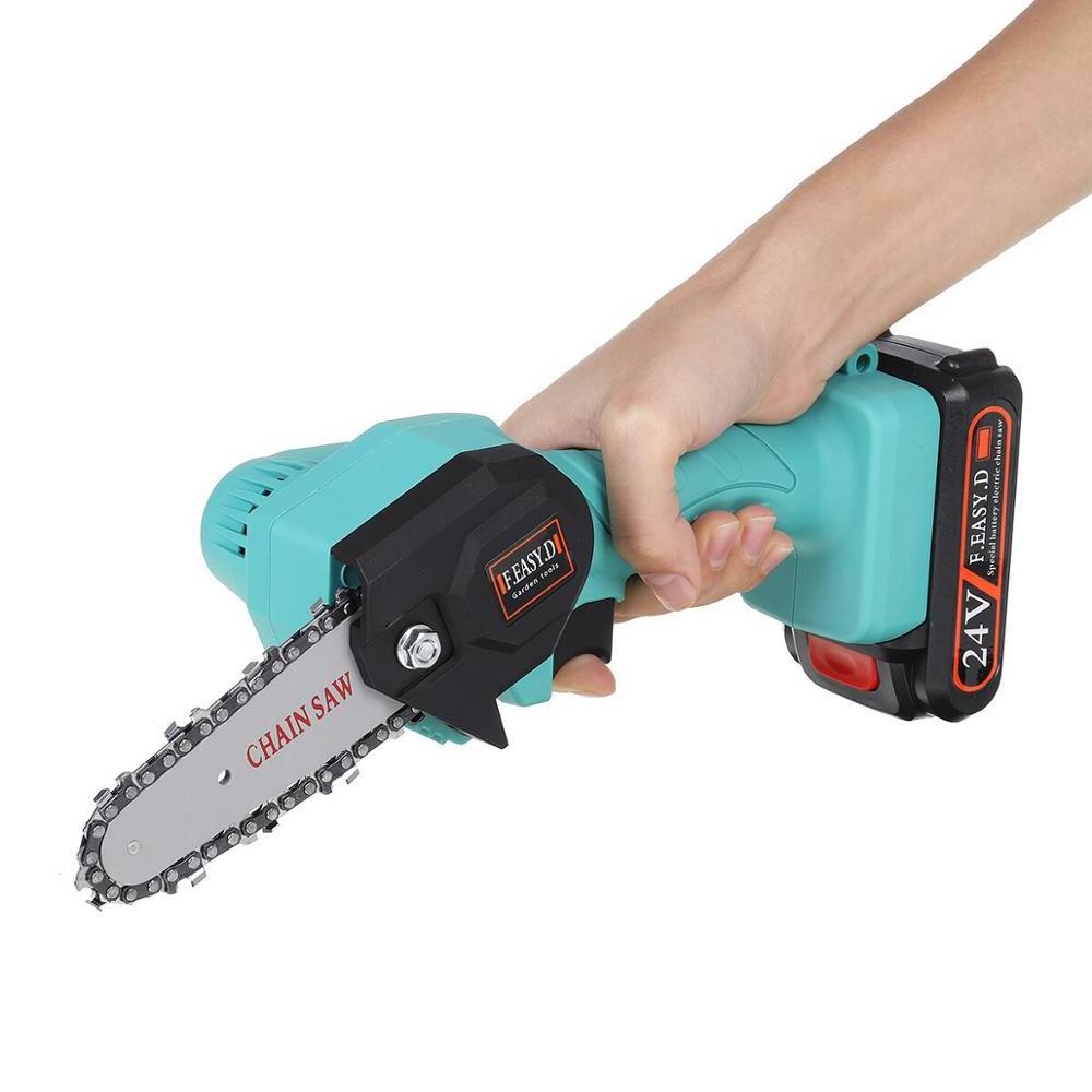 Handheld Mini 4-Inch Cordless Rechargeable Electric Chainsaw Garden Chain Saw