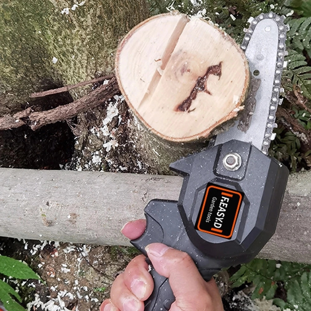 Mini Chainsaw 4-Inch Cordless Electric Portable Chainsaw with Brushless Motor Pruning Shears Chainsaw for Christmas Tree