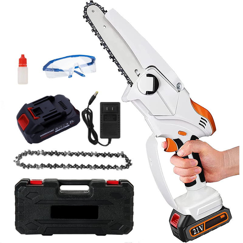 Mini Chainsaw Cordless Battery Chain Saws 6-Inch Handheld Chainsaw Rechargeable Electric Mini Chainsaw for Pruning Trees