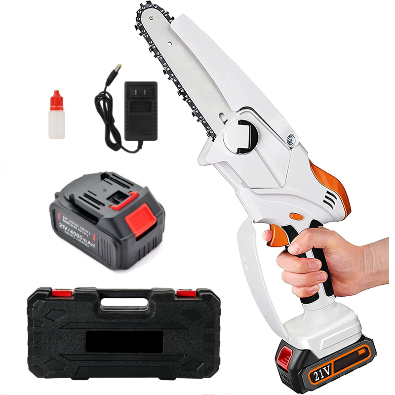 Mini Chainsaw Cordless Battery Chain Saws 6-Inch Handheld Chainsaw Rechargeable Electric Mini Chainsaw for Pruning Trees