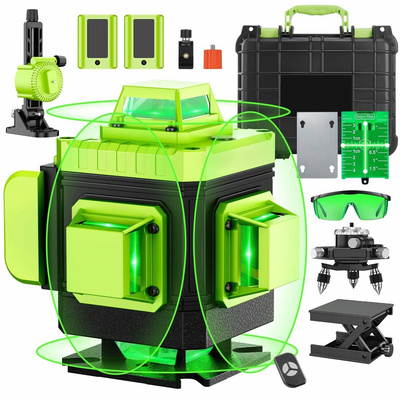 Professional 4d 16 line laser level green self leveling 360 Green Beam Straight/Tilt 16 lines level laser