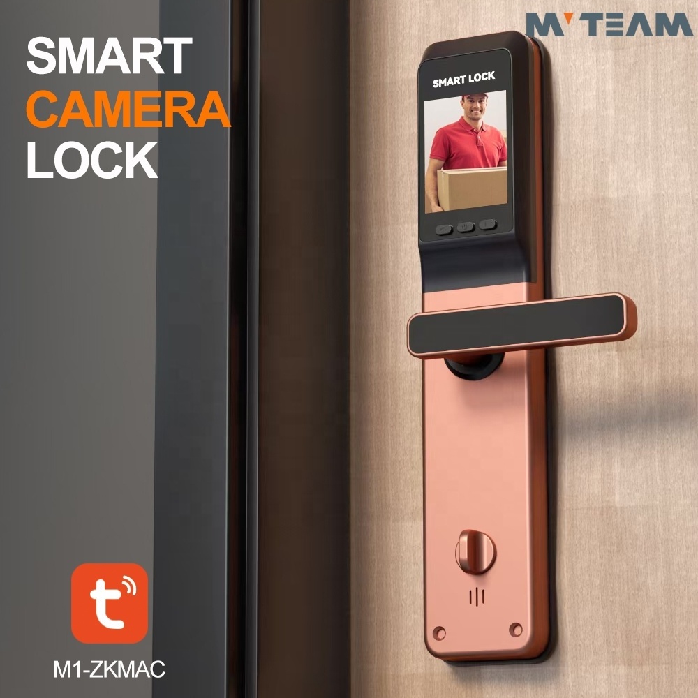 Antitheft cerradura inteligente smart camera lock front door digital fingerprint electronic smart wifi door lock with camera