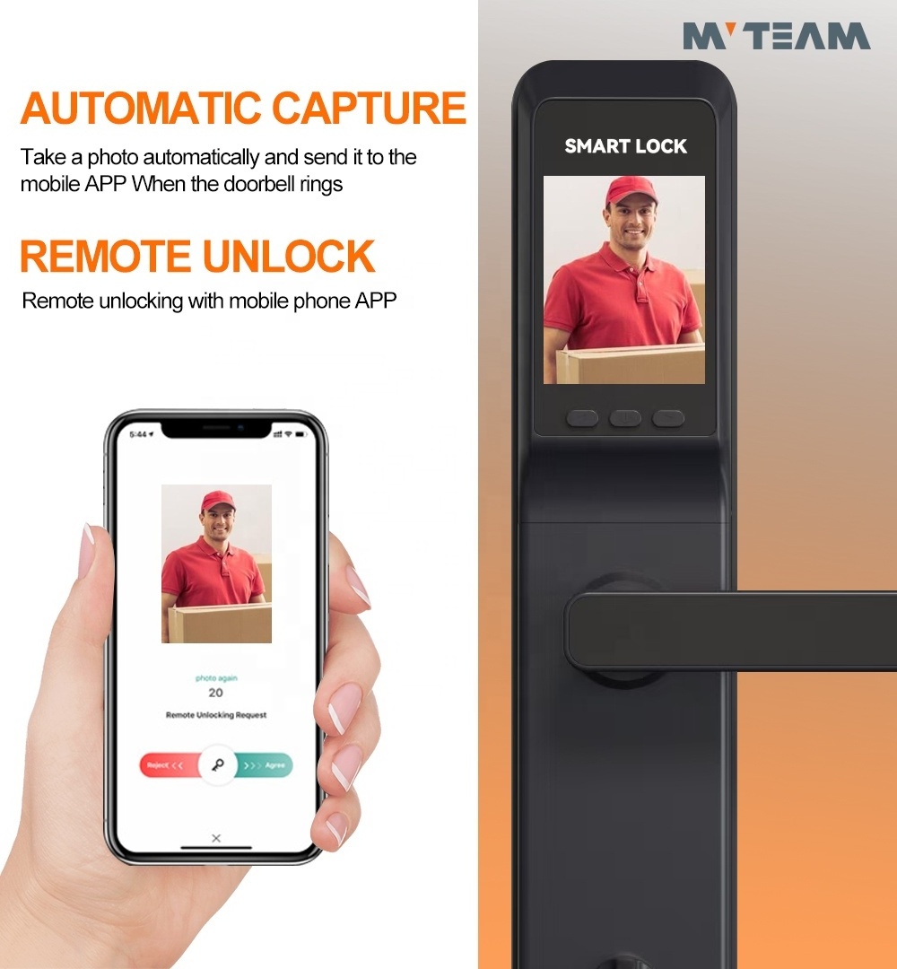 Antitheft cerradura inteligente smart camera lock front door digital fingerprint electronic smart wifi door lock with camera