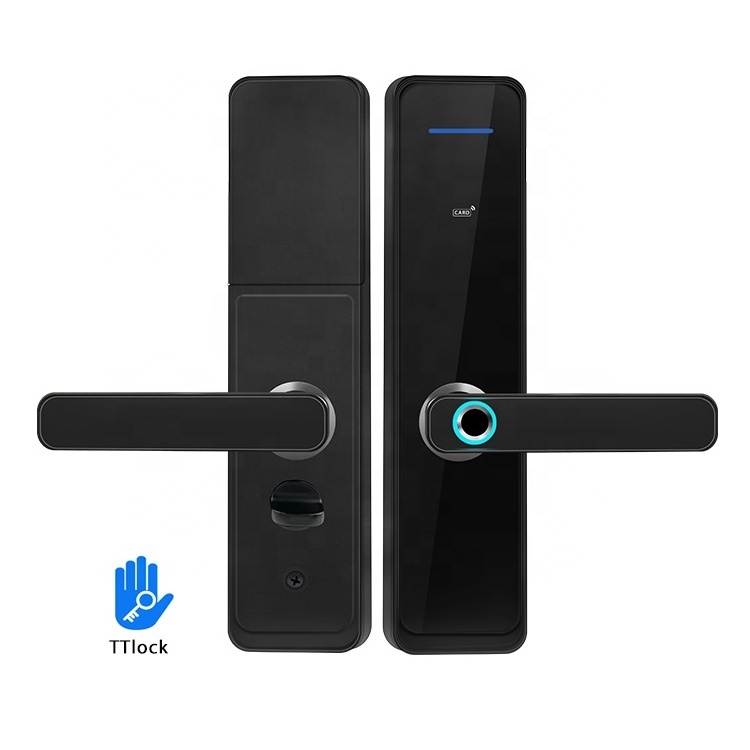 Tuya Or TTlock WiFi App Smart Door Lock Biometric Deadbolt Lock Fingerprint Door Handle Digital Fechadura Keyless Lock