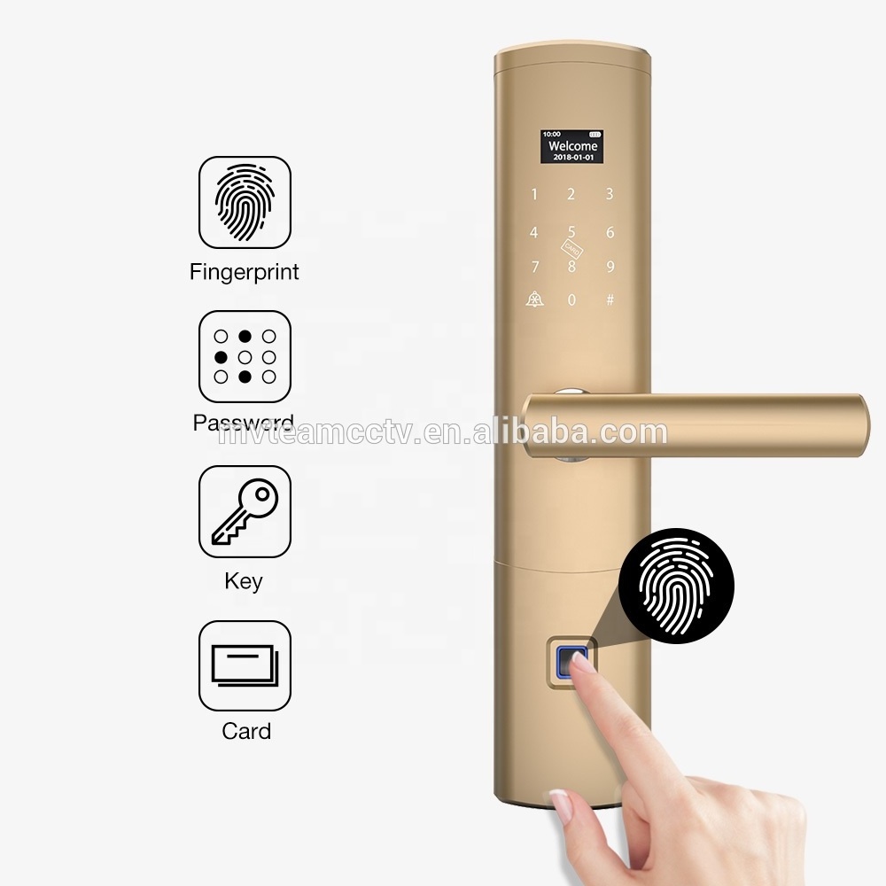 Residential Electronic Smart Fingerprint Front Door Lock Entry Door Lockset with Deadbolt