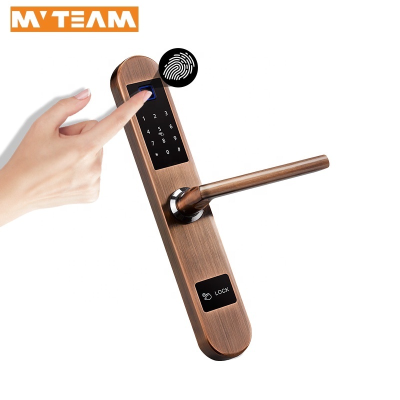 Aluminium SUS304 Digital Keypad Door Sliding Handles Locks Number Fingerprint Double Hook Mortise Sliding Door Lock