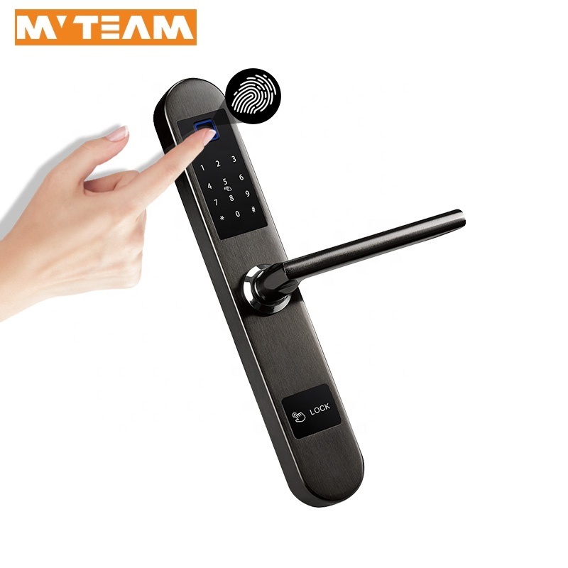 Aluminium SUS304 Digital Keypad Door Sliding Handles Locks Number Fingerprint Double Hook Mortise Sliding Door Lock