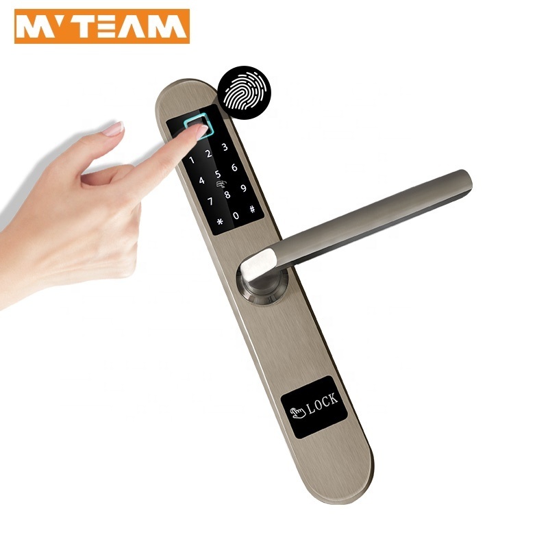 Aluminium SUS304 Digital Keypad Door Sliding Handles Locks Number Fingerprint Double Hook Mortise Sliding Door Lock