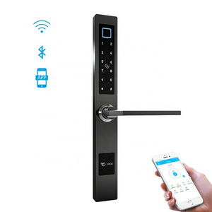 Waterproof WiFi TTLock APP Remote Unlock Smart Slide Door Digital Lock Code Fingerprint Electric Sliding Glass Wooden Door Lock