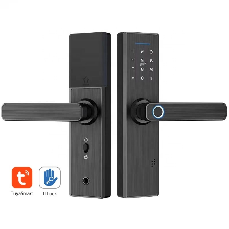 Smart Life TT Smart Door Lock Smart Deadbolt Lock Tuya Double Sided Fingerprint Door Lock With Scramble Code Easy Access Control