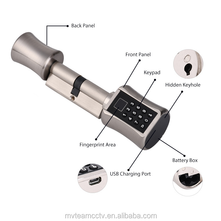 Smart System Tuya APP Door Lock Keyless Connected BLE Fingerprint Card Without Drill New Holes Convenient Install Operate