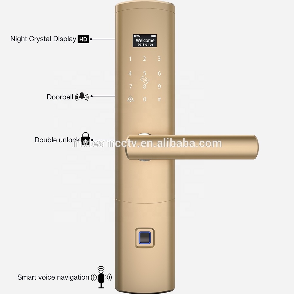 Residential Electronic Smart Fingerprint Front Door Lock Entry Door Lockset with Deadbolt