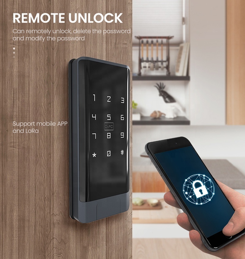 Japanese electronic automatic open close latch lock code card Lora APP remote digital deadbolt password smart door lock