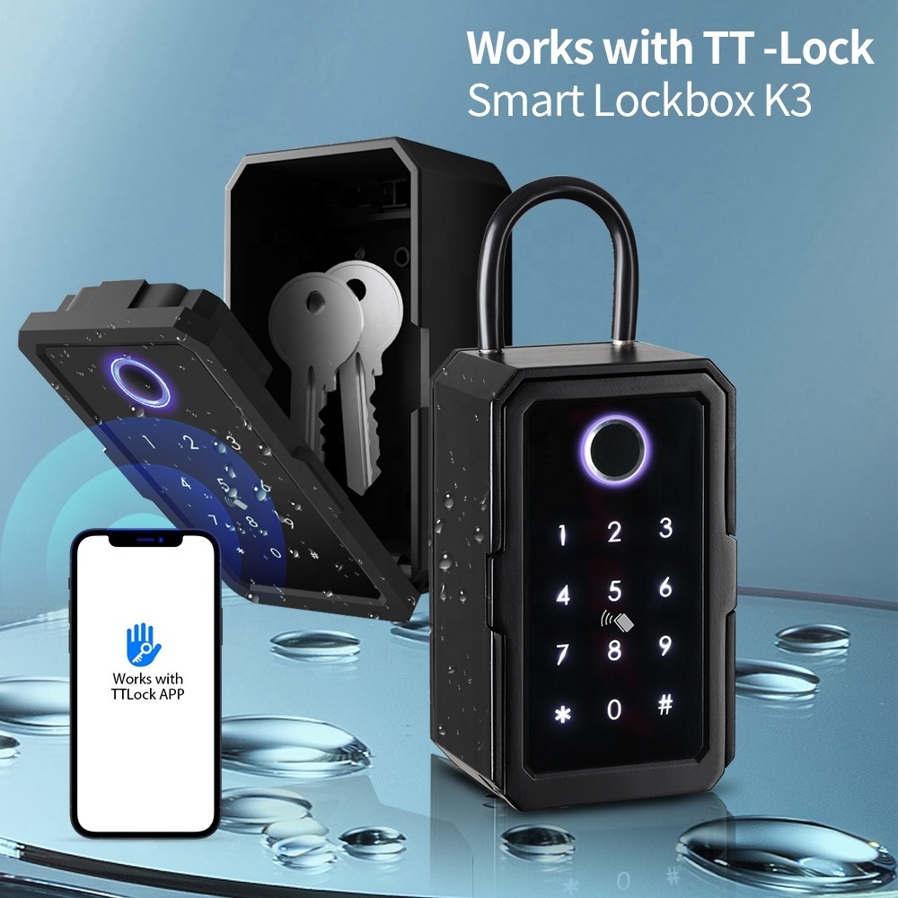 Dropshipping keyless digital shared padlock Smart App TUYA TTLock Key Holder Box Fingerprint Passcode Smart door lock key box