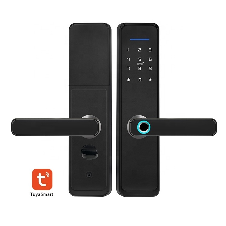 Tuya Or TTlock WiFi App Smart Door Lock Biometric Deadbolt Lock Fingerprint Door Handle Digital Fechadura Keyless Lock