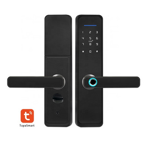 Tuya Or TTlock WiFi App Smart Door Lock Biometric Deadbolt Lock Fingerprint Door Handle Digital Fechadura Keyless Lock