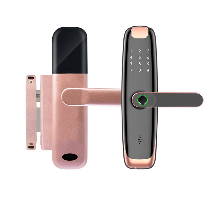 fechadura digital security keyless intelligent thin door smart lock tuya ttlock biometric fingerprint smart handle door lock