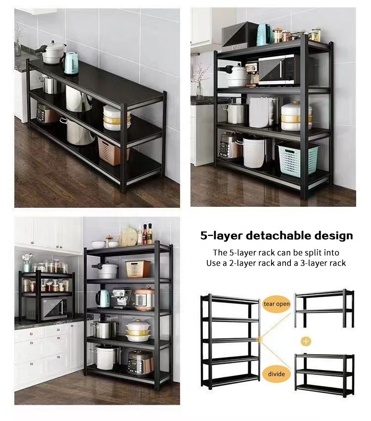 Wholesale Easy to Assemble multilayer Boltless Racking Shelves Steel Stacking Storage Shelf Racks for Garage Kitchen Iron